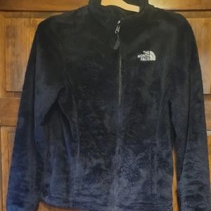 Women’s North Face Full Zip Up Casual Fleece Jacket Black Small